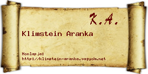 Klimstein Aranka névjegykártya