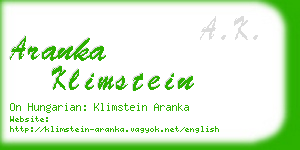 aranka klimstein business card